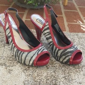 Candies zebra print heels